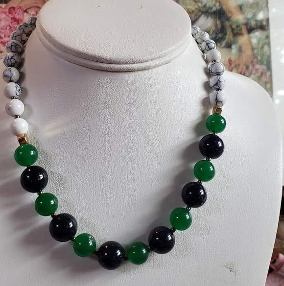 PREPPY Choker Necklace JADE BALMORAL CAMBRIDGE RALP EQUESTRIAN 17IN R LAUREN Y2K - Picture 3 of 6